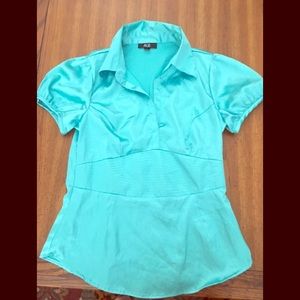 Women’s Satin Mint Green Blouse